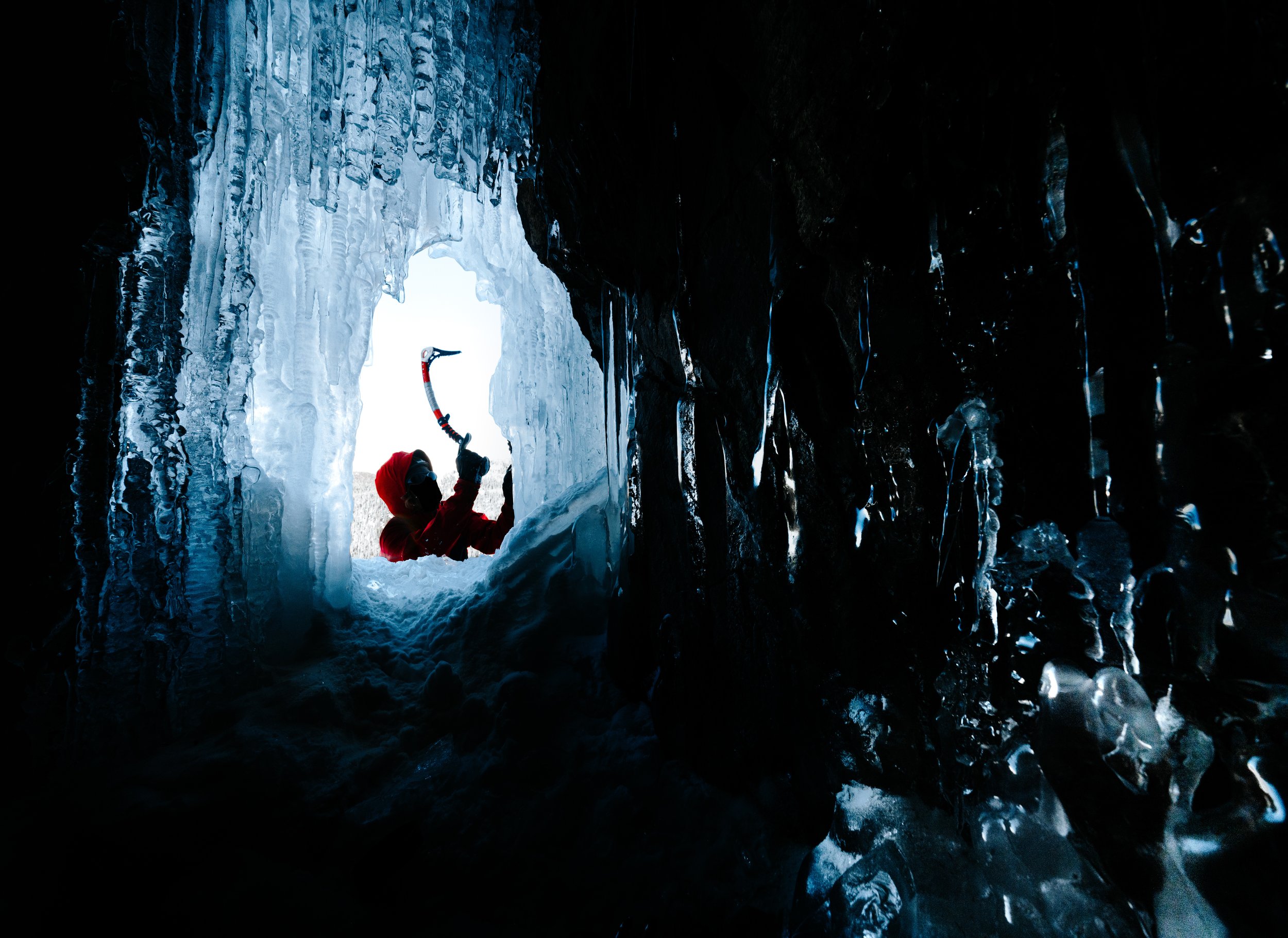 Ice climbing photography