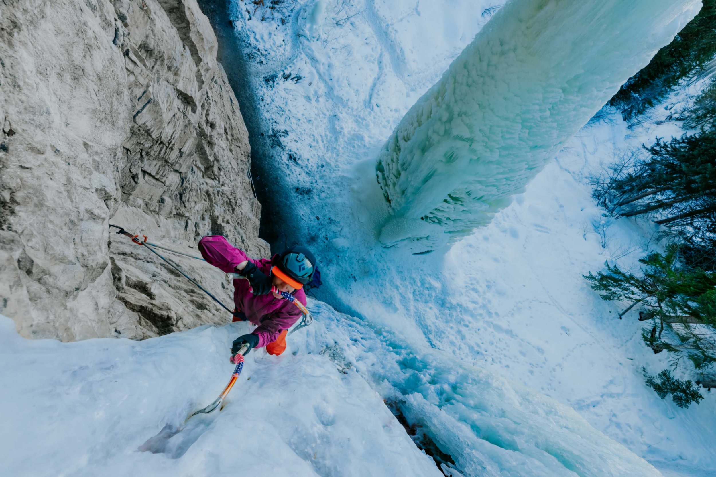 Ice climbing photography