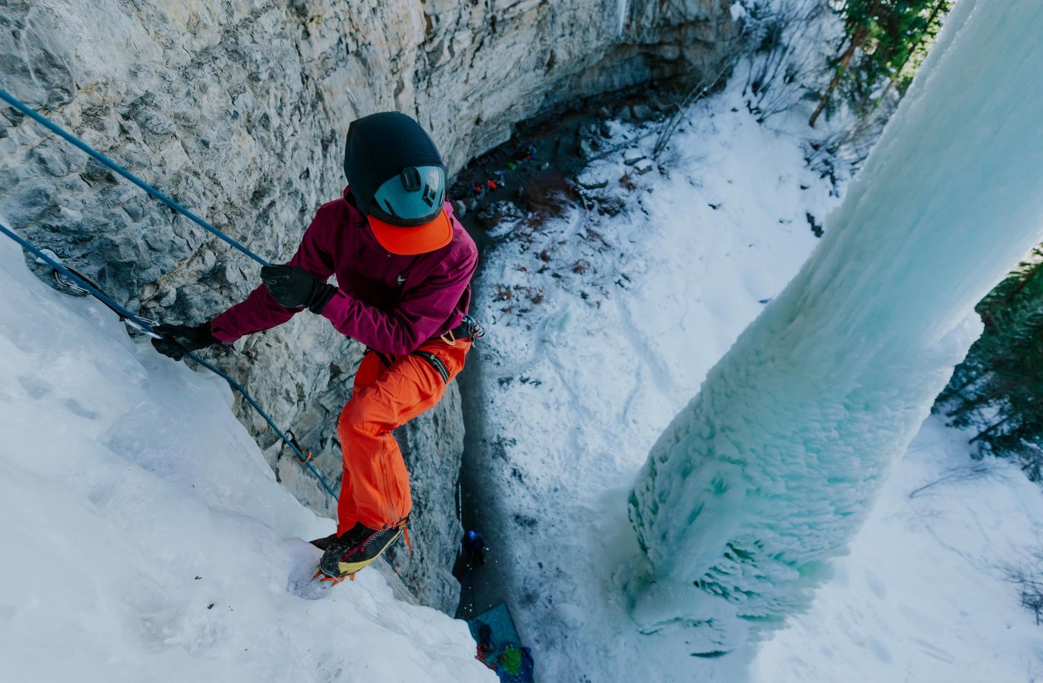 Ice climbing photography