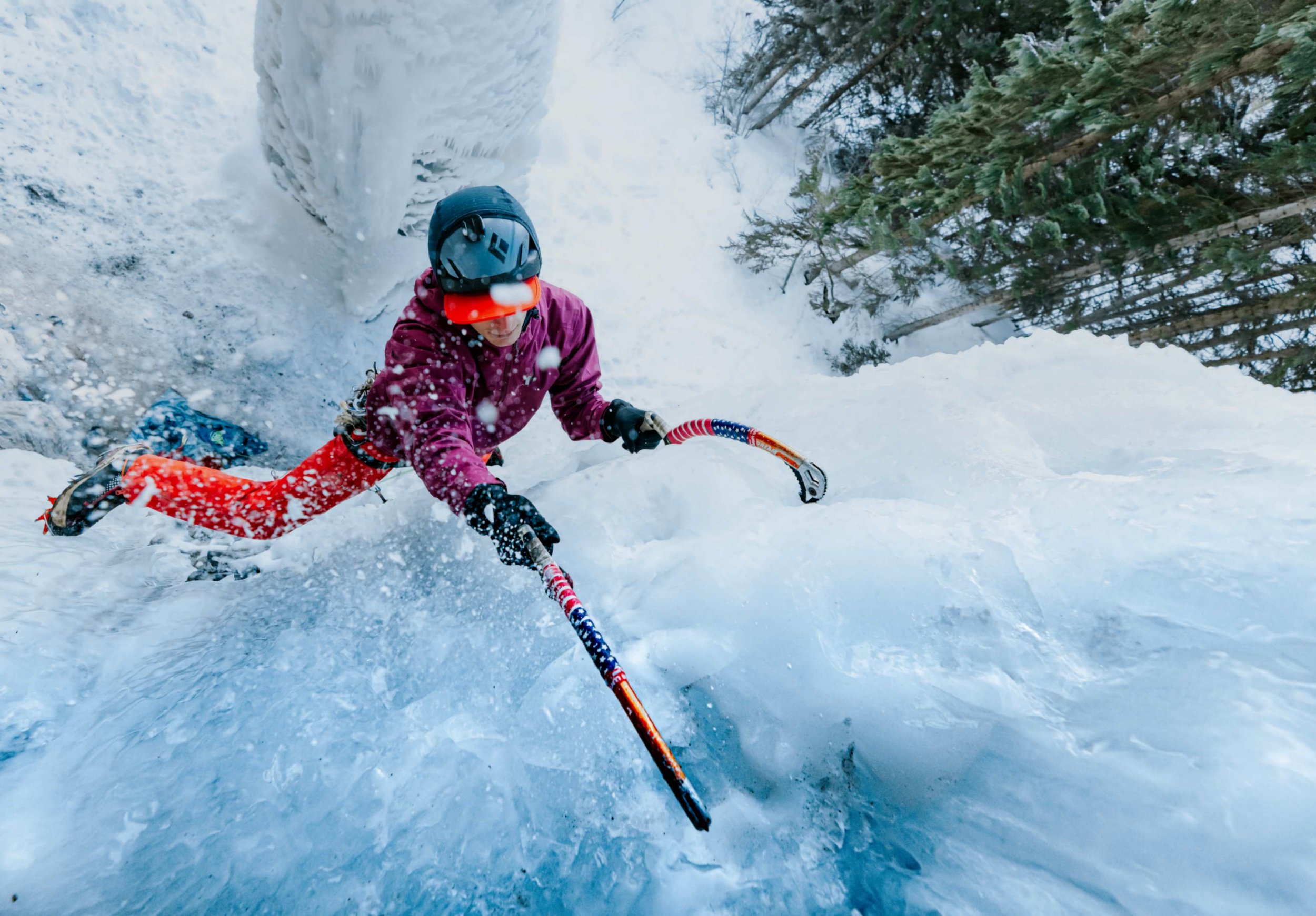 Ice climbing photography