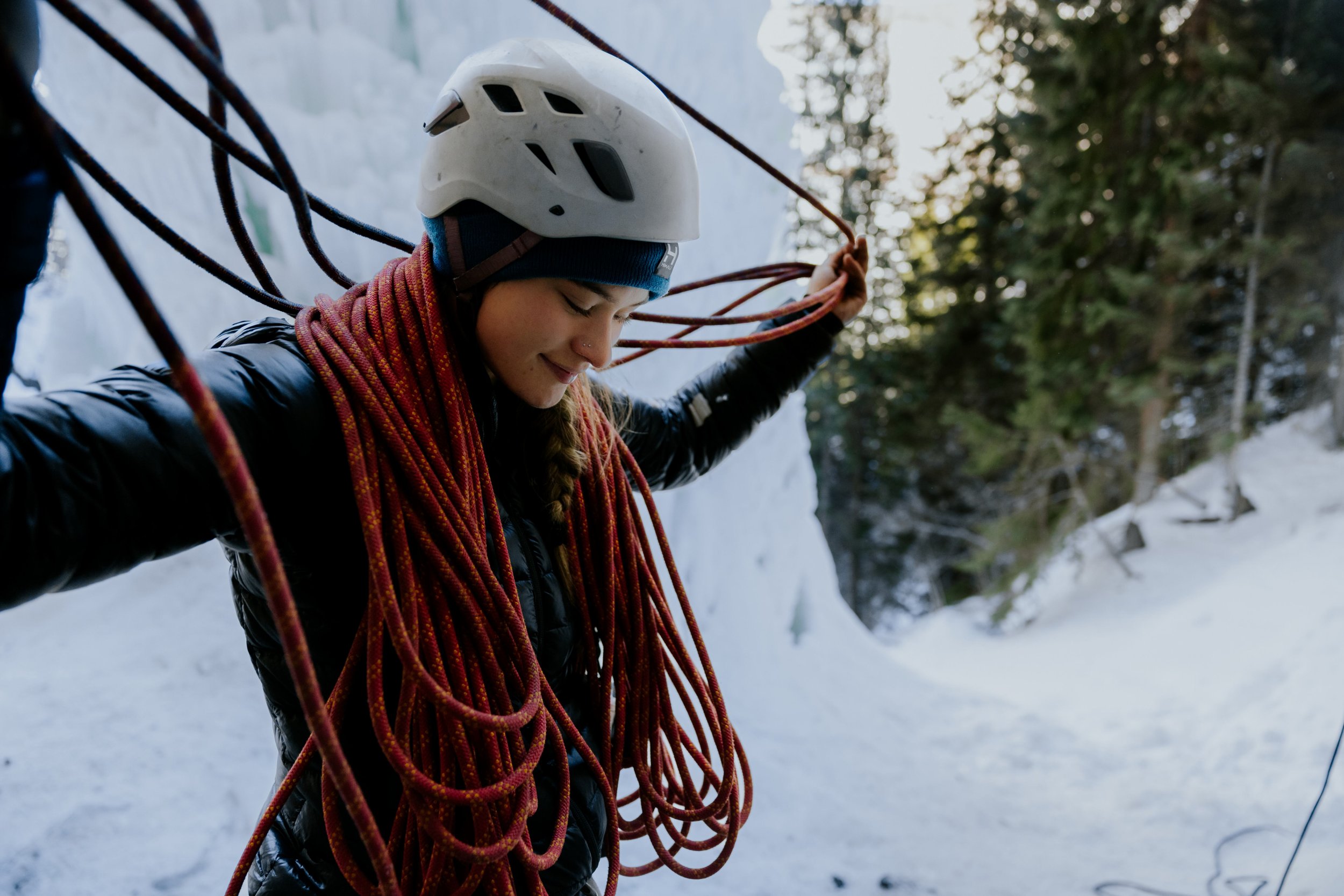 Ice climbing photography