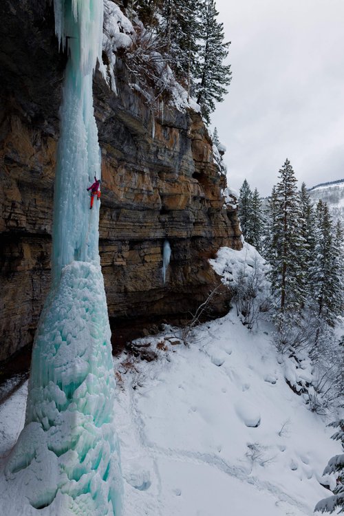 Ice climbing photography