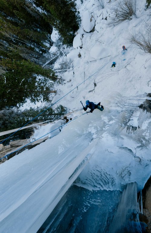 Ice climbing photography